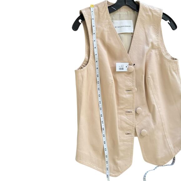 NWT By Malene Birger Simonse Leather Vest Cream DE 36 / US 6 Minimal Suiting - Picture 10 of 12